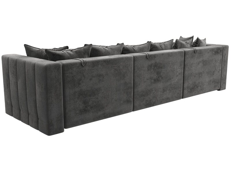 Диван прямой Лига-052 НПБ Лонг, Велюр, TOWER 10 серый