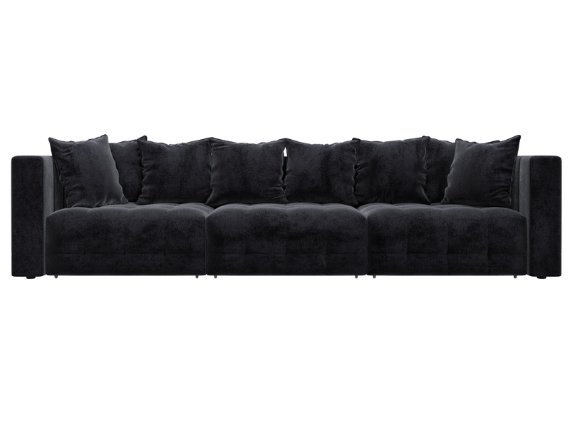 Диван прямой Лига-052 НПБ Лонг, Велюр, TOWER 11 темно-серый