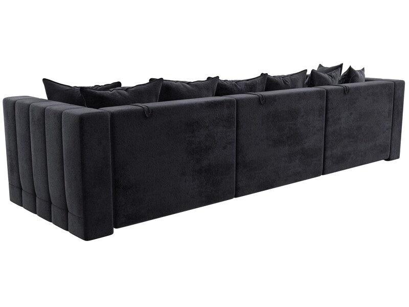 Диван прямой Лига-052 НПБ Лонг, Велюр, TOWER 11 темно-серый