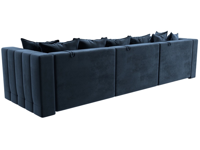 Диван прямой Лига-052 НПБ Лонг, Велюр, TOWER 13 синий