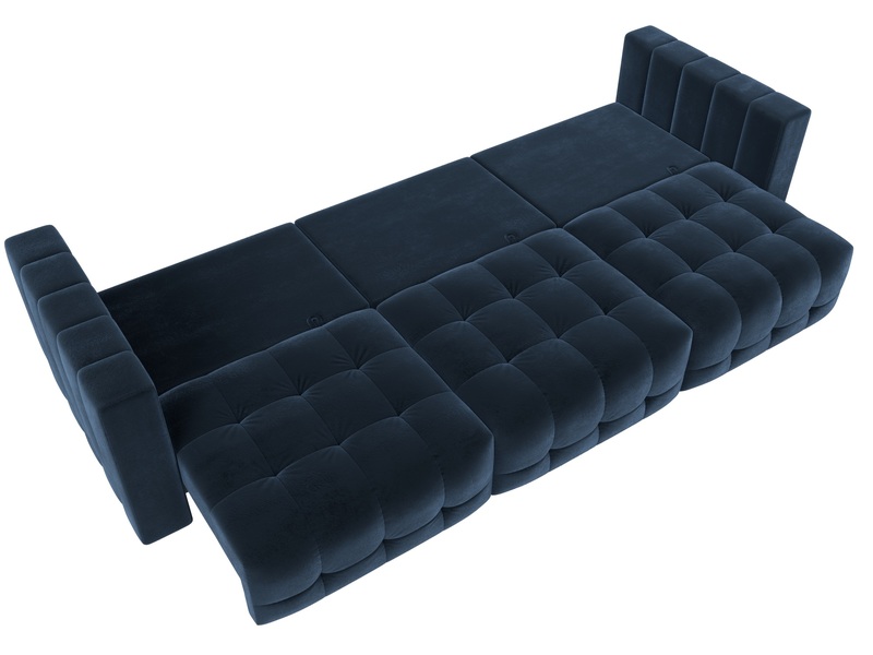 Диван прямой Лига-052 НПБ Лонг, Велюр, TOWER 13 синий