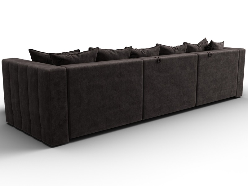 Диван угловой Лига-052 НПБ Лонг угол универсальный, Велюр, BRUT 17 коричневый