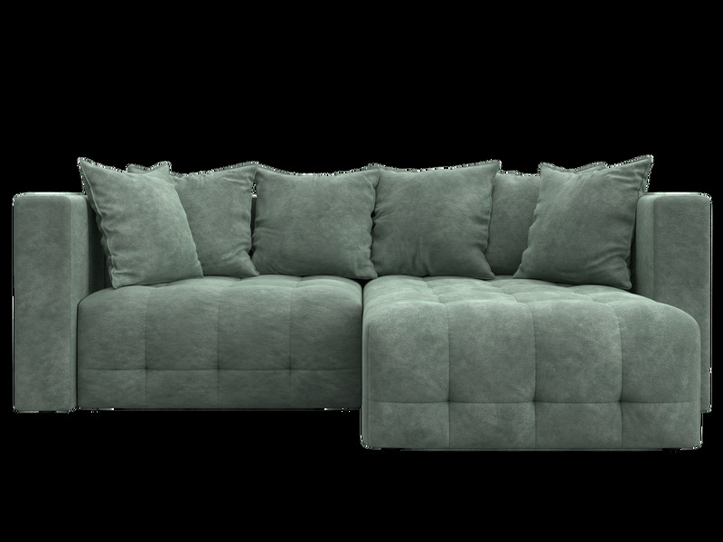 Диван угловой Лига-052 НПБ угол универсальный, Велюр, BRUT 08 зеленый