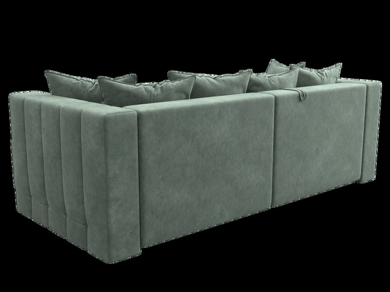 Диван угловой Лига-052 НПБ угол универсальный, Велюр, BRUT 08 зеленый