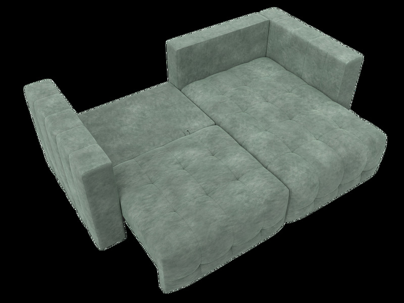 Диван угловой Лига-052 НПБ угол универсальный, Велюр, BRUT 08 зеленый