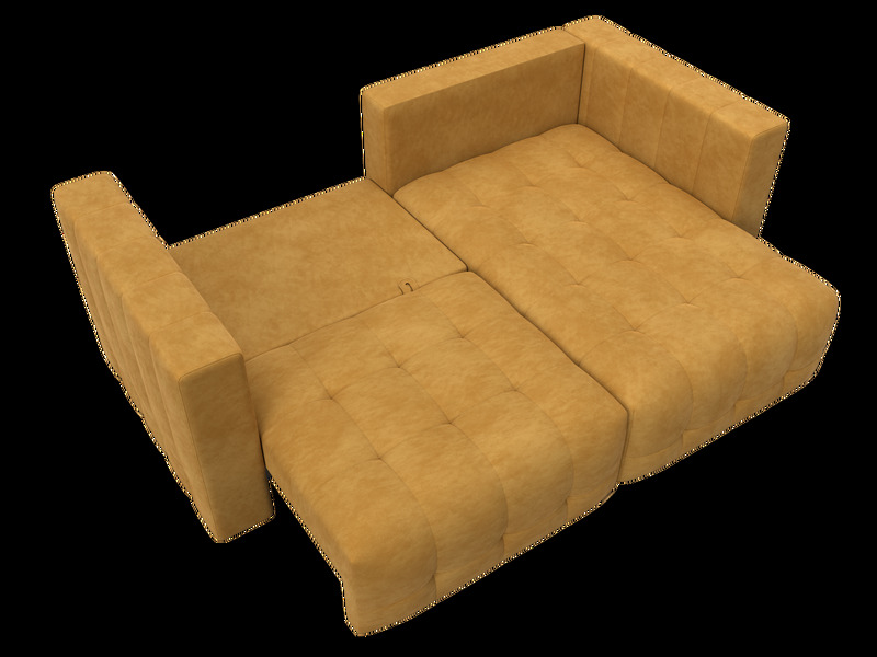 Диван угловой Лига-052 НПБ угол универсальный, Велюр, BRUT 10 желтый