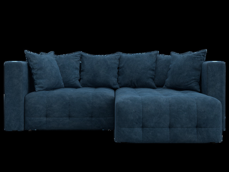 Диван угловой Лига-052 НПБ угол универсальный, Велюр, BRUT 11 синий