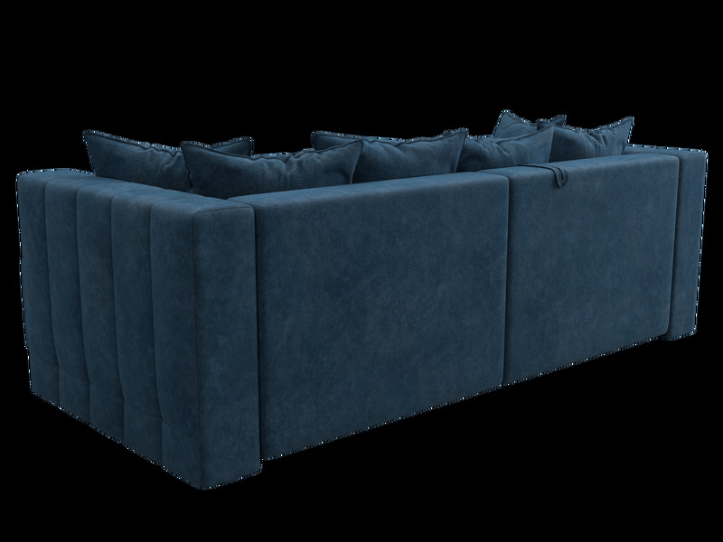 Диван угловой Лига-052 НПБ угол универсальный, Велюр, BRUT 11 синий