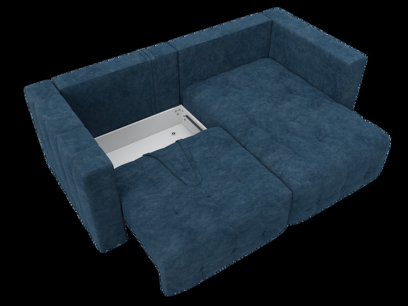 Диван угловой Лига-052 НПБ угол универсальный, Велюр, BRUT 11 синий