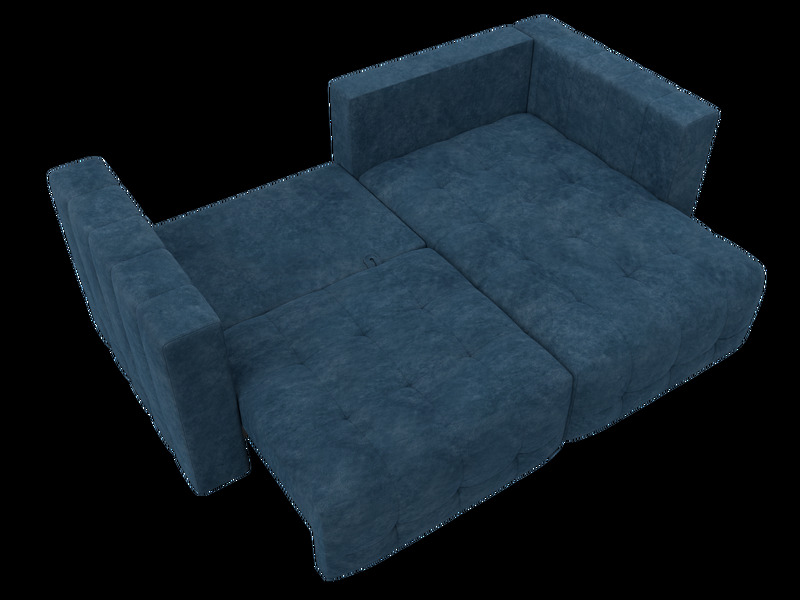 Диван угловой Лига-052 НПБ угол универсальный, Велюр, BRUT 11 синий