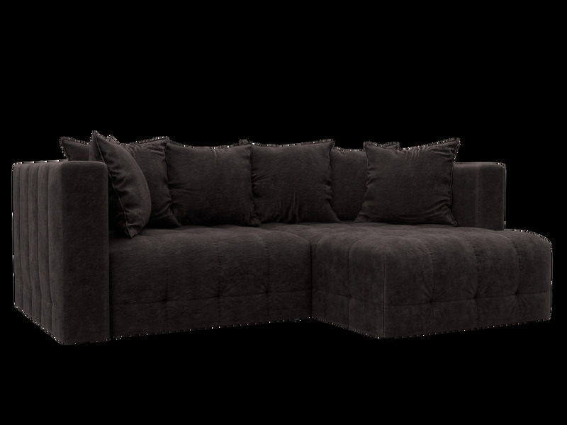 Диван угловой Лига-052 НПБ угол универсальный, Велюр, BRUT 17 коричневый