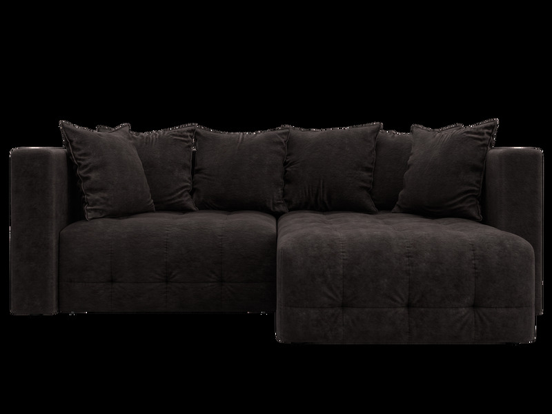 Диван угловой Лига-052 НПБ угол универсальный, Велюр, BRUT 17 коричневый