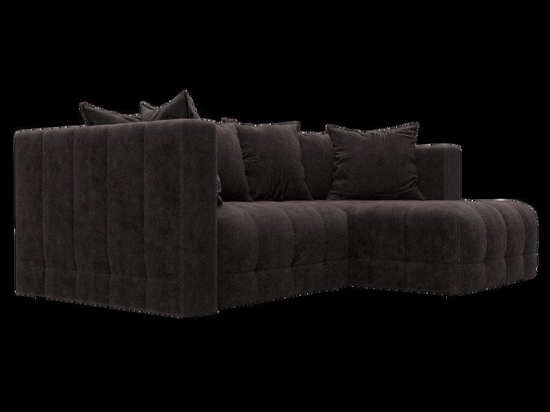 Диван угловой Лига-052 НПБ угол универсальный, Велюр, BRUT 17 коричневый