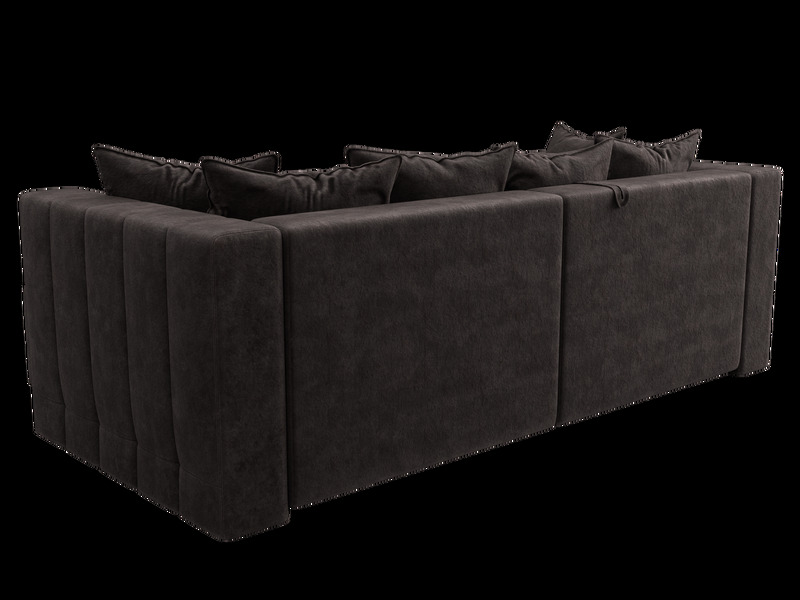 Диван угловой Лига-052 НПБ угол универсальный, Велюр, BRUT 17 коричневый