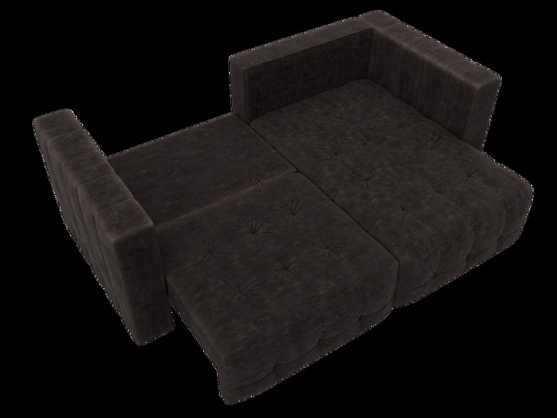 Диван угловой Лига-052 НПБ угол универсальный, Велюр, BRUT 17 коричневый