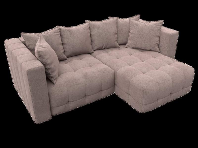 Диван угловой Лига-052 НПБ угол универсальный, Велюр, TOWER 05 бежевый