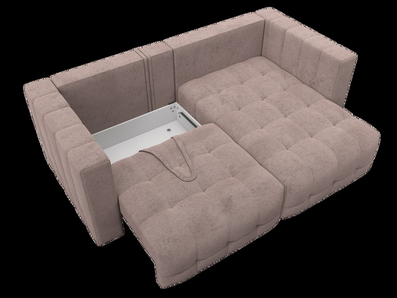 Диван угловой Лига-052 НПБ угол универсальный, Велюр, TOWER 05 бежевый