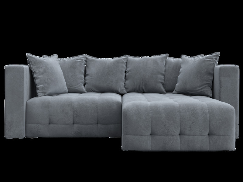 Диван угловой Лига-052 НПБ угол универсальный, Велюр, TOWER 10 серый