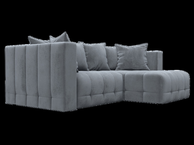 Диван угловой Лига-052 НПБ угол универсальный, Велюр, TOWER 10 серый