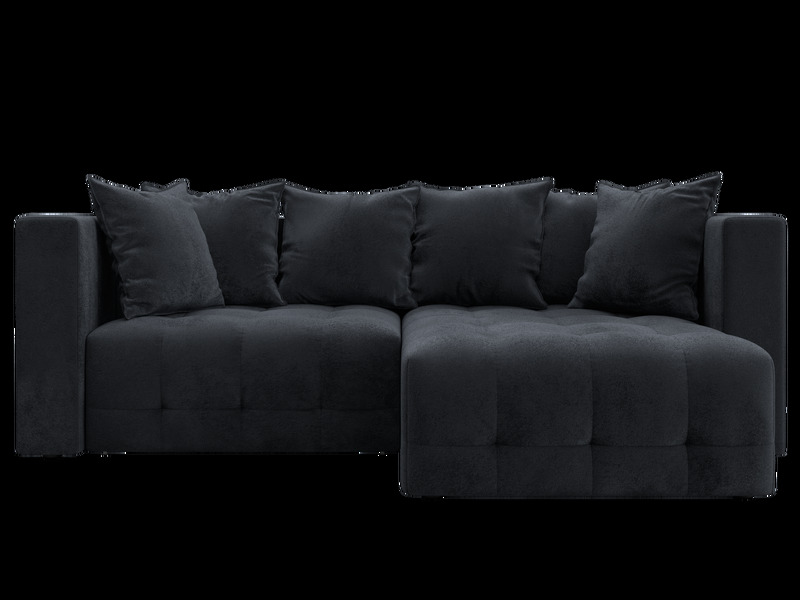 Диван угловой Лига-052 НПБ угол универсальный, Велюр, TOWER 11 темно-серый