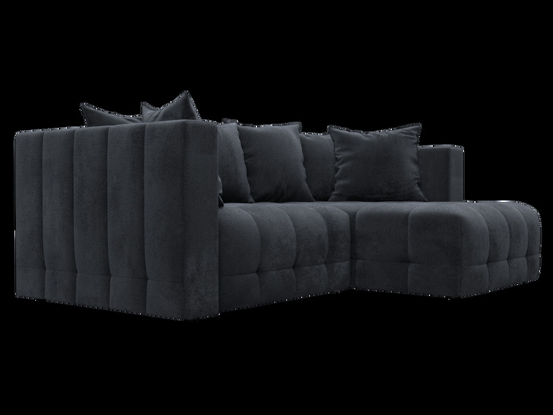 Диван угловой Лига-052 НПБ угол универсальный, Велюр, TOWER 11 темно-серый