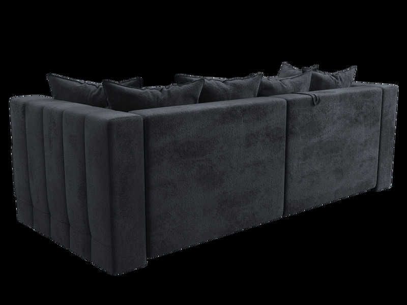 Диван угловой Лига-052 НПБ угол универсальный, Велюр, TOWER 11 темно-серый