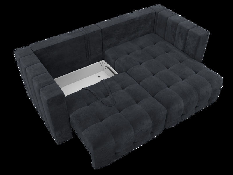 Диван угловой Лига-052 НПБ угол универсальный, Велюр, TOWER 11 темно-серый