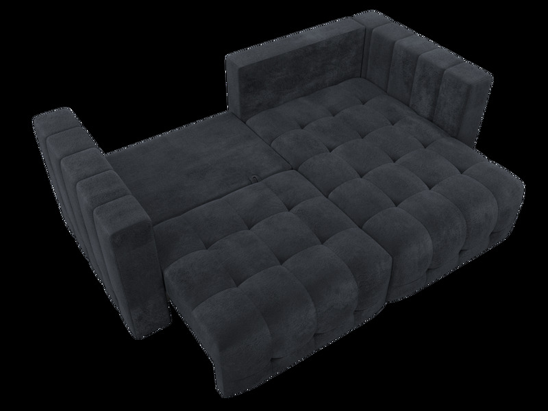 Диван угловой Лига-052 НПБ угол универсальный, Велюр, TOWER 11 темно-серый