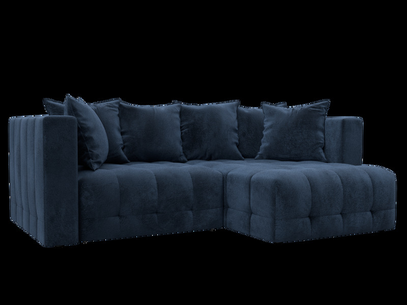 Диван угловой Лига-052 НПБ угол универсальный, Велюр, TOWER 13 синий