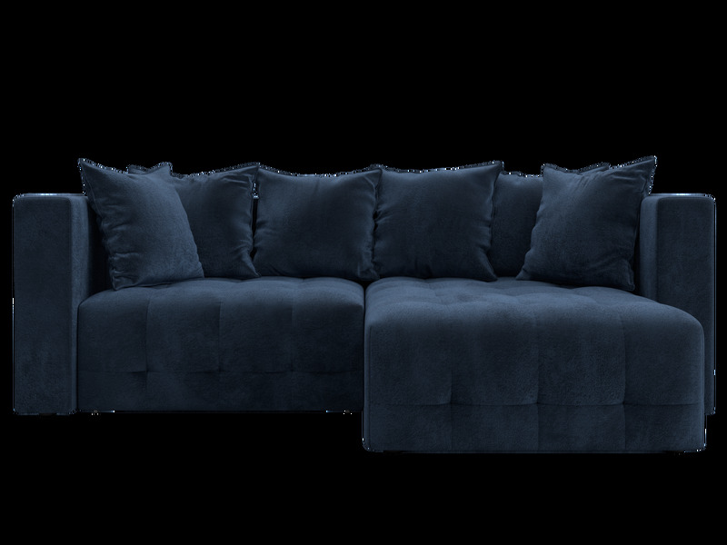 Диван угловой Лига-052 НПБ угол универсальный, Велюр, TOWER 13 синий