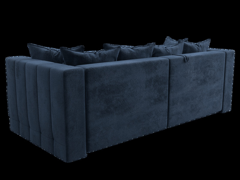 Диван угловой Лига-052 НПБ угол универсальный, Велюр, TOWER 13 синий