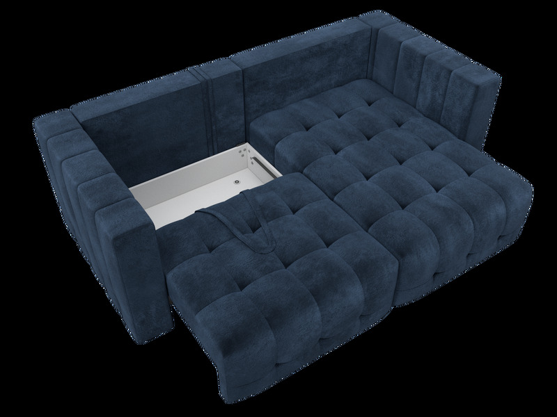 Диван угловой Лига-052 НПБ угол универсальный, Велюр, TOWER 13 синий