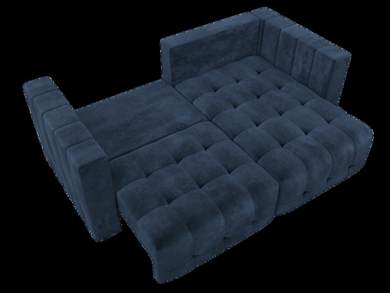 Диван угловой Лига-052 НПБ угол универсальный, Велюр, TOWER 13 синий