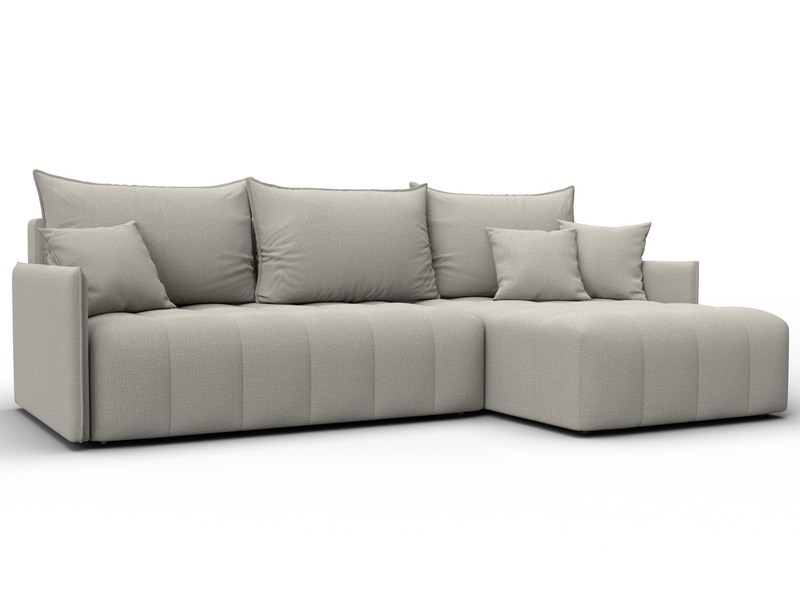 Диван угловой Лига-054 НПБ угол универсальный, Рогожка, Амур 02 бежевый