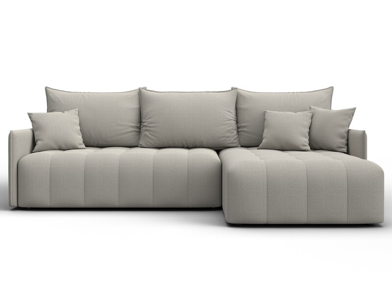 Диван угловой Лига-054 НПБ угол универсальный, Рогожка, Амур 02 бежевый