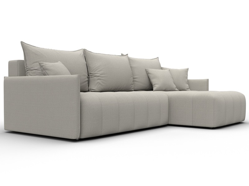 Диван угловой Лига-054 НПБ угол универсальный, Рогожка, Амур 02 бежевый