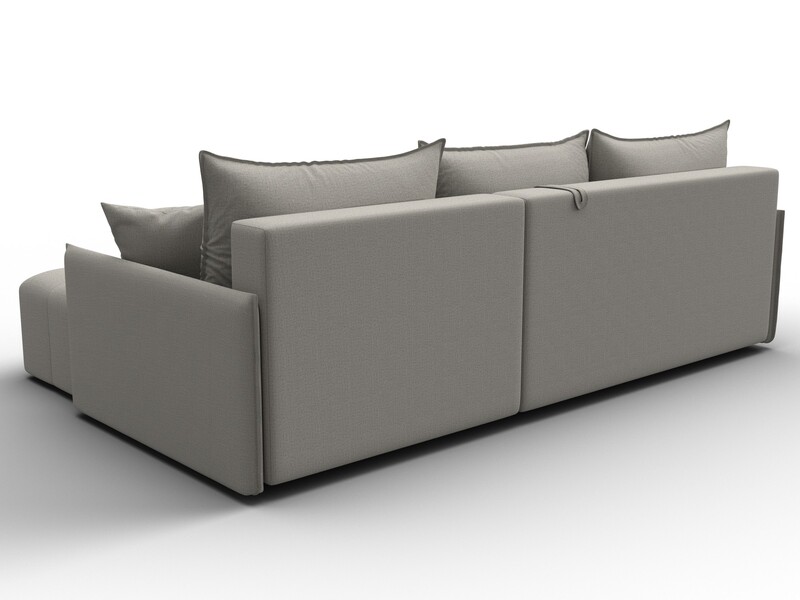 Диван угловой Лига-054 НПБ угол универсальный, Рогожка, Амур 02 бежевый