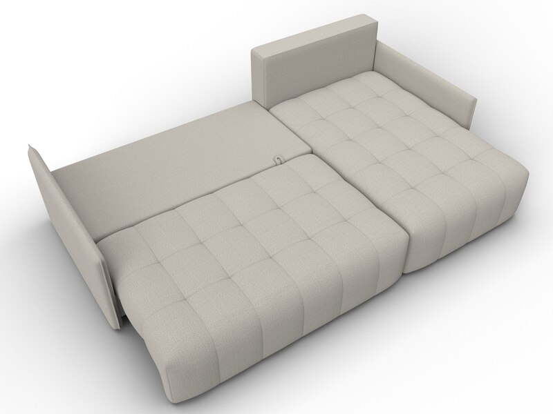 Диван угловой Лига-054 НПБ угол универсальный, Рогожка, Амур 02 бежевый