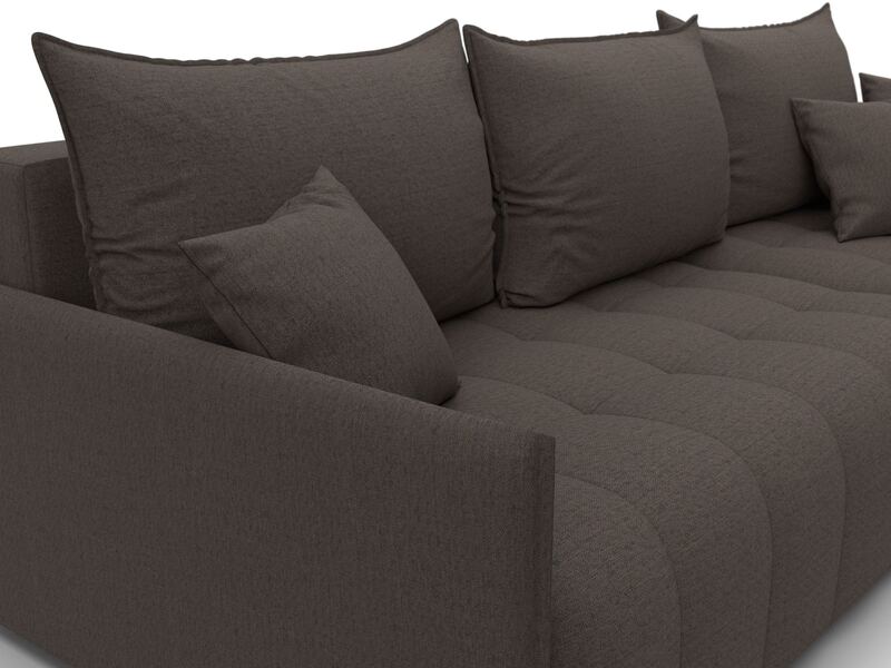 Диван угловой Лига-054 НПБ угол универсальный, Рогожка, Амур 05 коричневый