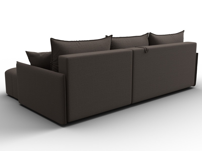 Диван угловой Лига-054 НПБ угол универсальный, Рогожка, Амур 05 коричневый