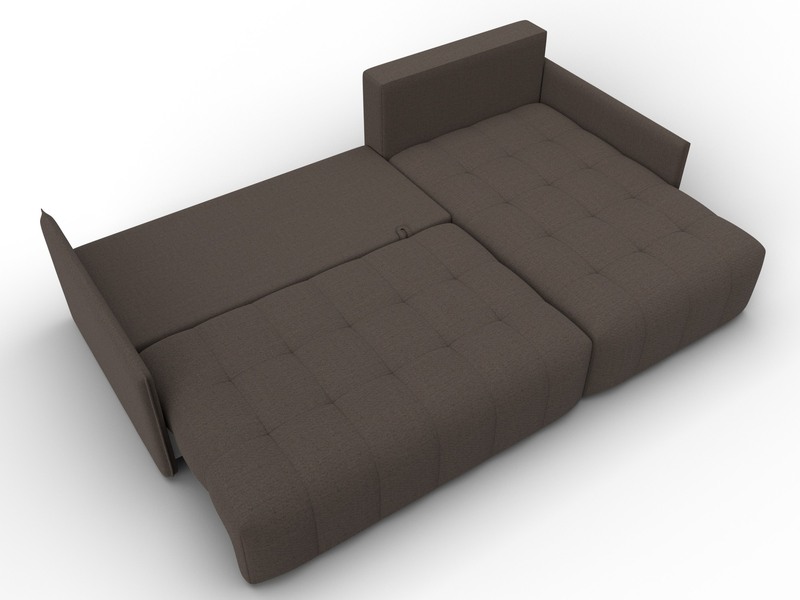 Диван угловой Лига-054 НПБ угол универсальный, Рогожка, Амур 05 коричневый