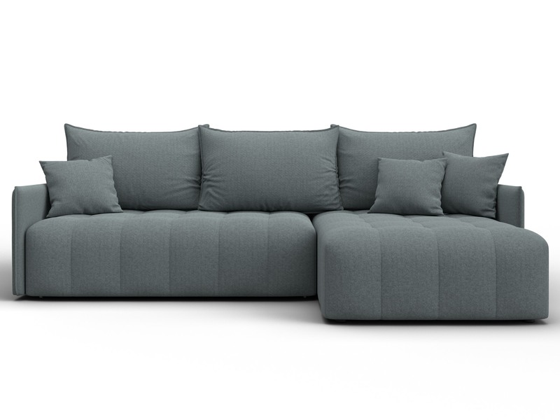 Диван угловой Лига-054 НПБ угол универсальный, Рогожка, Амур 07 серый