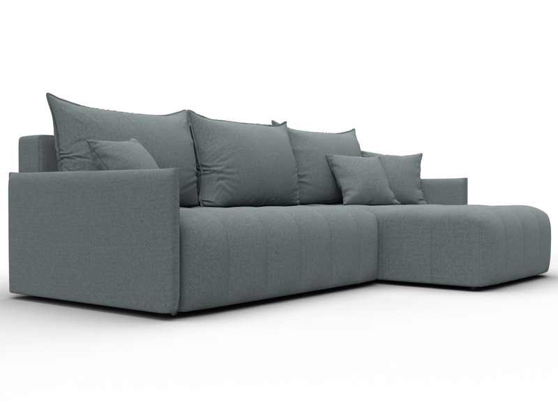 Диван угловой Лига-054 НПБ угол универсальный, Рогожка, Амур 07 серый