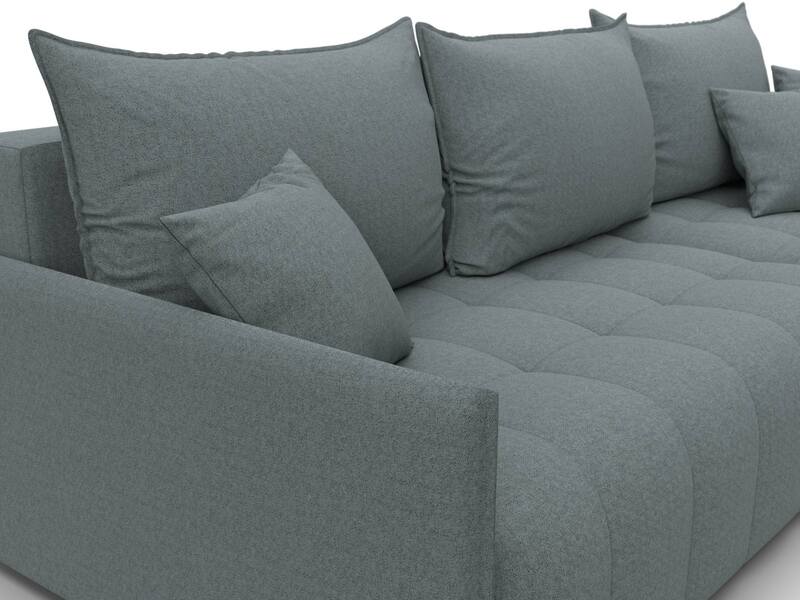 Диван угловой Лига-054 НПБ угол универсальный, Рогожка, Амур 07 серый