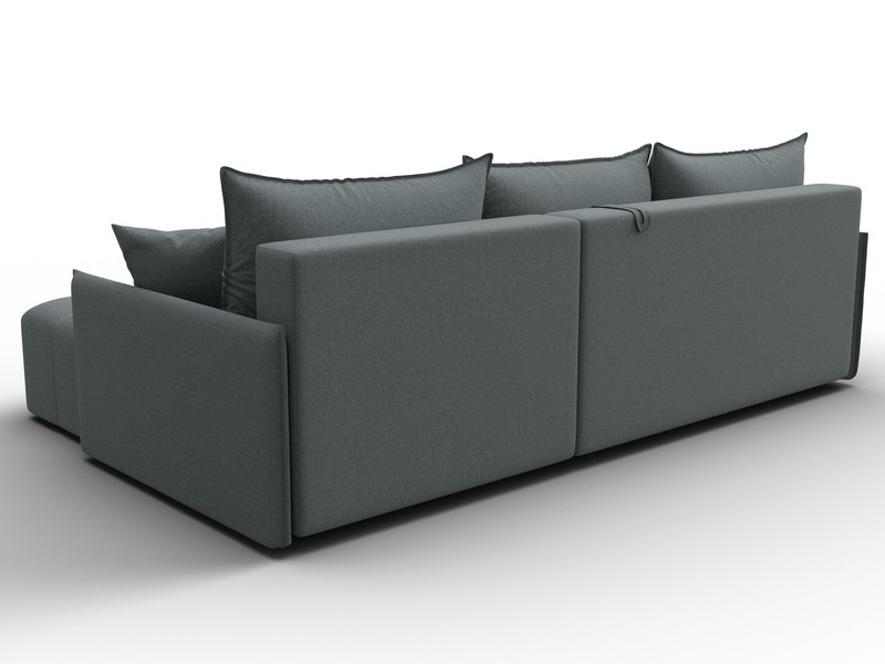 Диван угловой Лига-054 НПБ угол универсальный, Рогожка, Амур 07 серый