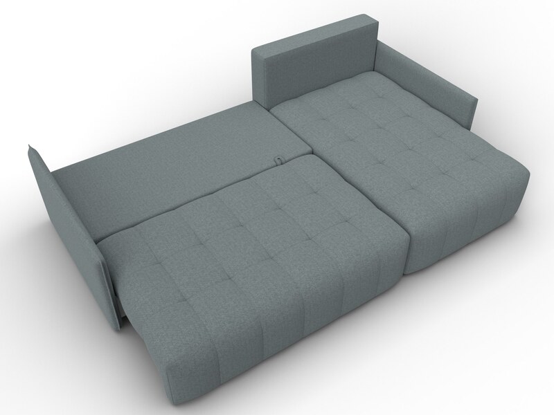 Диван угловой Лига-054 НПБ угол универсальный, Рогожка, Амур 07 серый