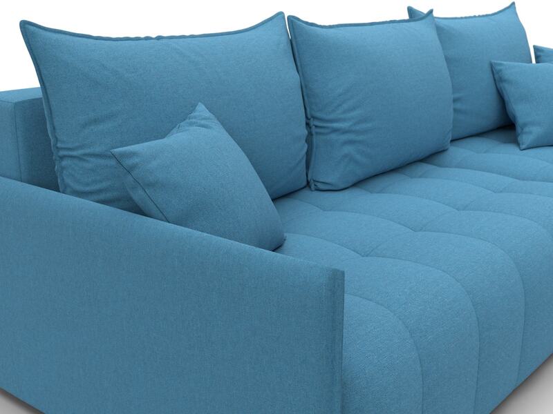 Диван угловой Лига-054 НПБ угол универсальный, Рогожка, Амур 10 голубой