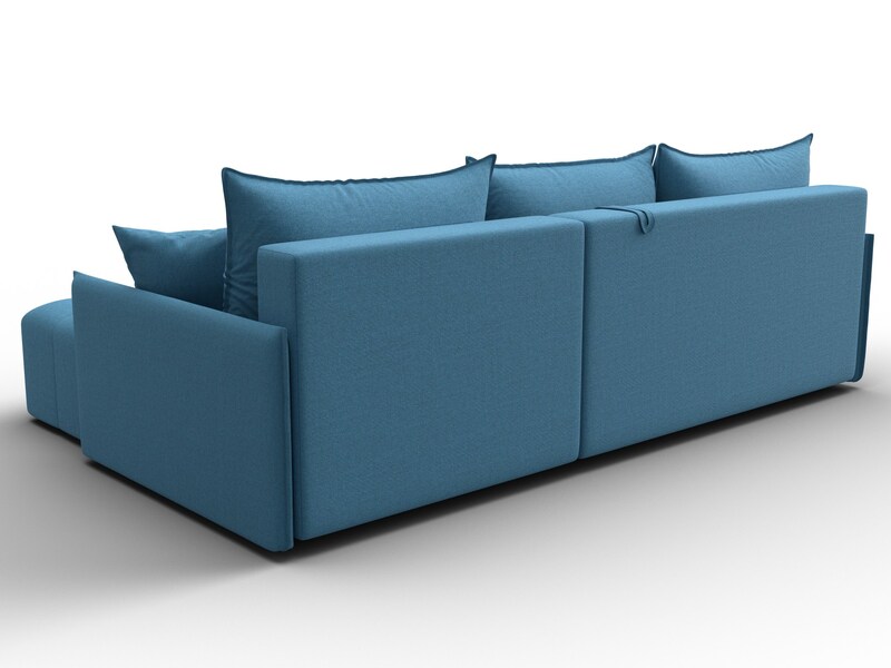 Диван угловой Лига-054 НПБ угол универсальный, Рогожка, Амур 10 голубой