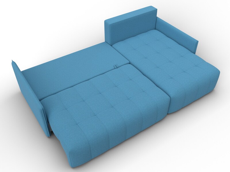 Диван угловой Лига-054 НПБ угол универсальный, Рогожка, Амур 10 голубой