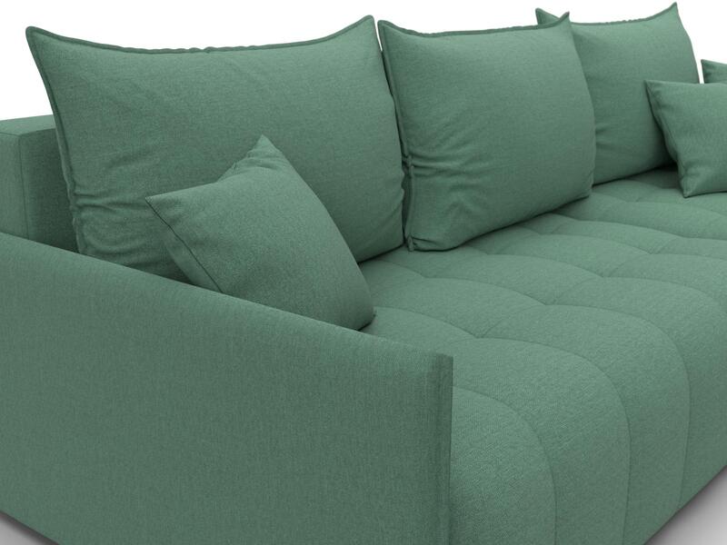 Диван угловой Лига-054 НПБ угол универсальный, Рогожка, Амур 11 зеленый